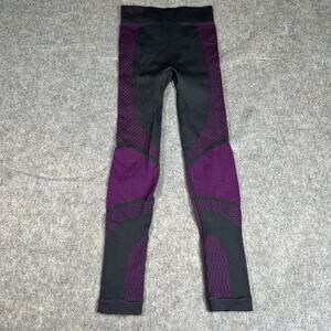 Lululemon Leggings 4 About That Base Purple Gray Geometric Ribbed Seamless Tight
